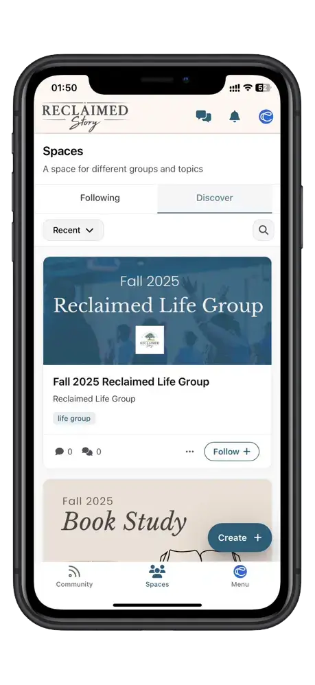 Reclaimed Story Mobile app